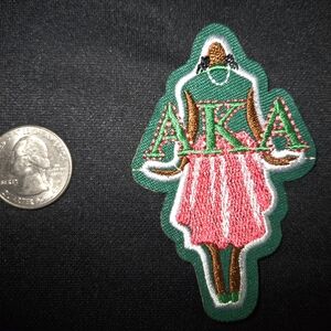 Green and Pink Embroidered Patch